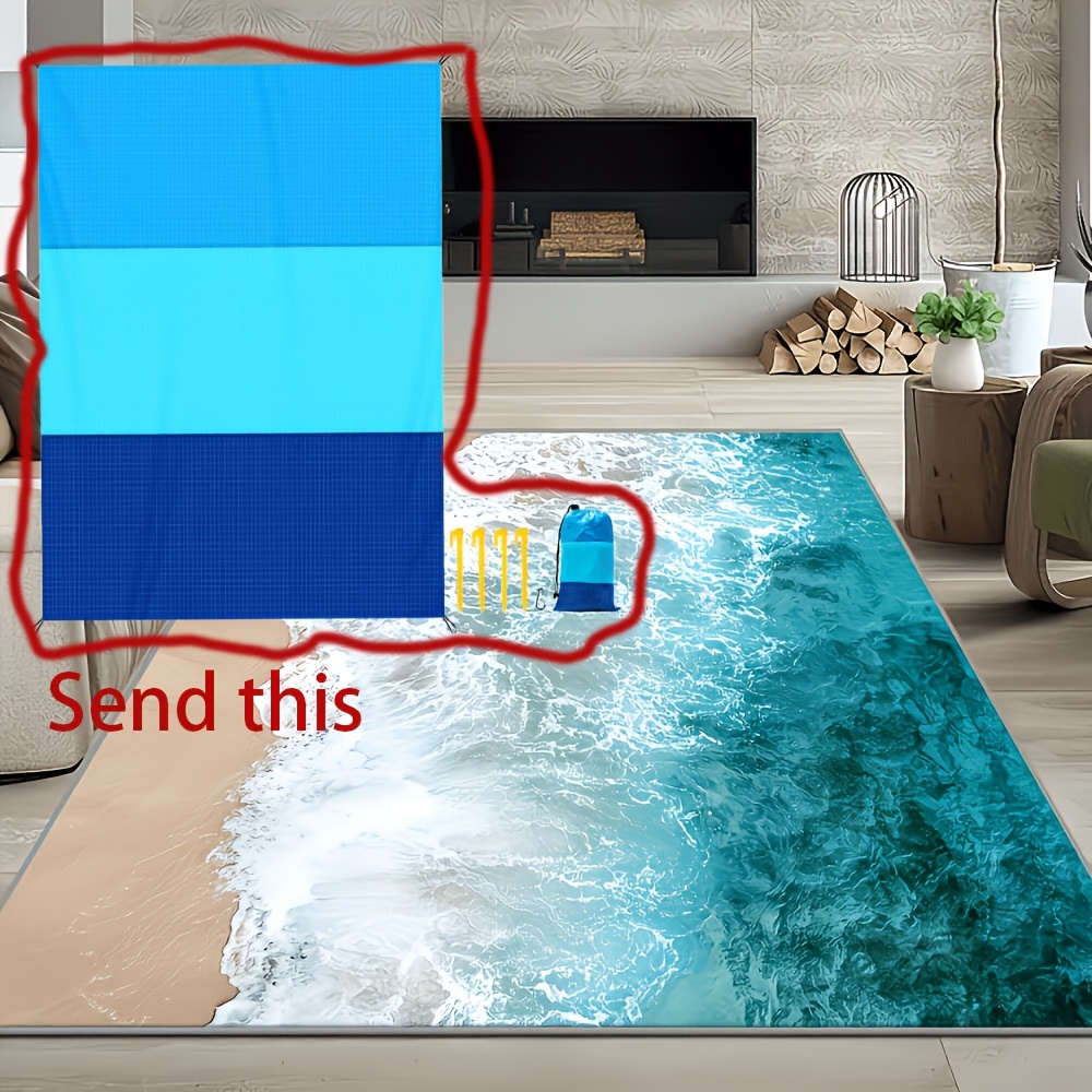 TEMU Extra Large Anti-sand Beach Mat, Suitable For 4-7 People, Portable And Lightweight Outdoor Pad, For Beach Camping Picnic Travel Hiking