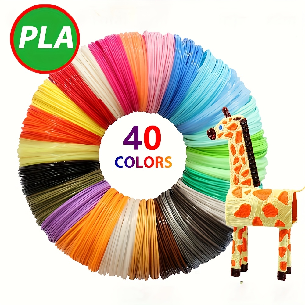 

40 Colors Pla Filament For 3d Pen, 1.75mm Diameter, 118.11 Inches Each, Total 4724.5 Inches, Random Colors, Plastic Material, No Battery Required