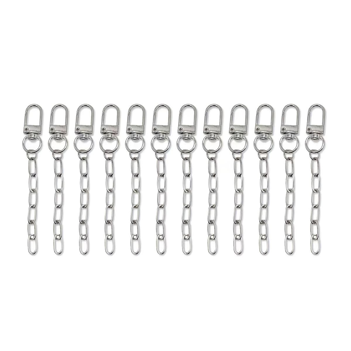 TEMU 22pcs Keychain Making Kit, Alloy Keychain Clips With Extender Chain, Swivel Snap Hook Clasps Key Ring, For Supplies Making Key Chain Bags