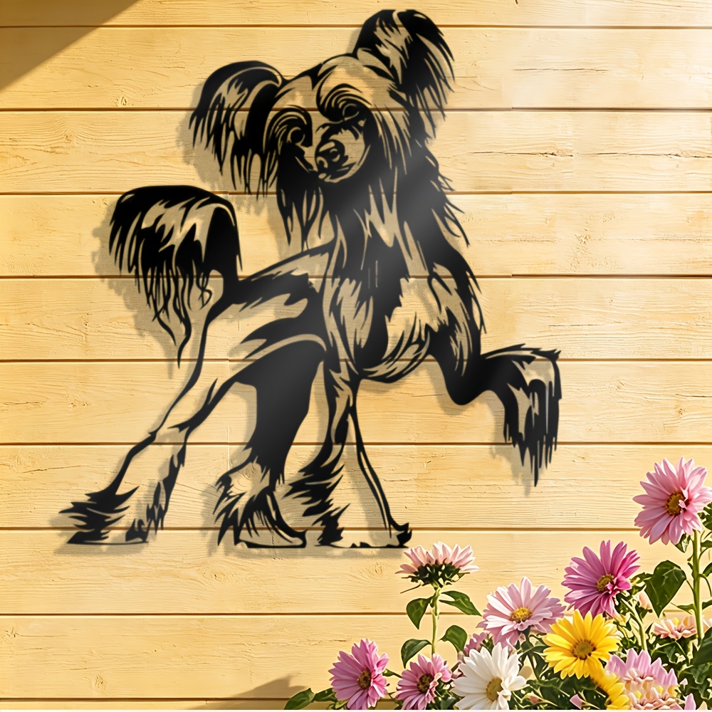 TEMU Chinese Dog Metal Wall Art, Perfect For Living Room, Bedroom, Entryway, And Pet Room Decoration