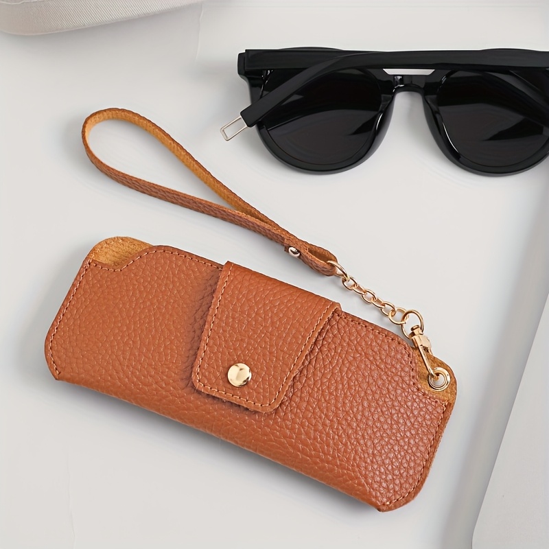 Easy Faux Leather Lanyard Portable Case Glasses Case