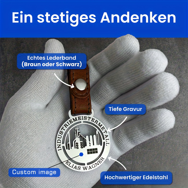 item picture a custom stainless steel pendant keychain personalized designs and text vintage black and brown faux leather strap industrial master pendant artisan gift customized keychain vintage keyring with engraving an ideal gift of stainless ste