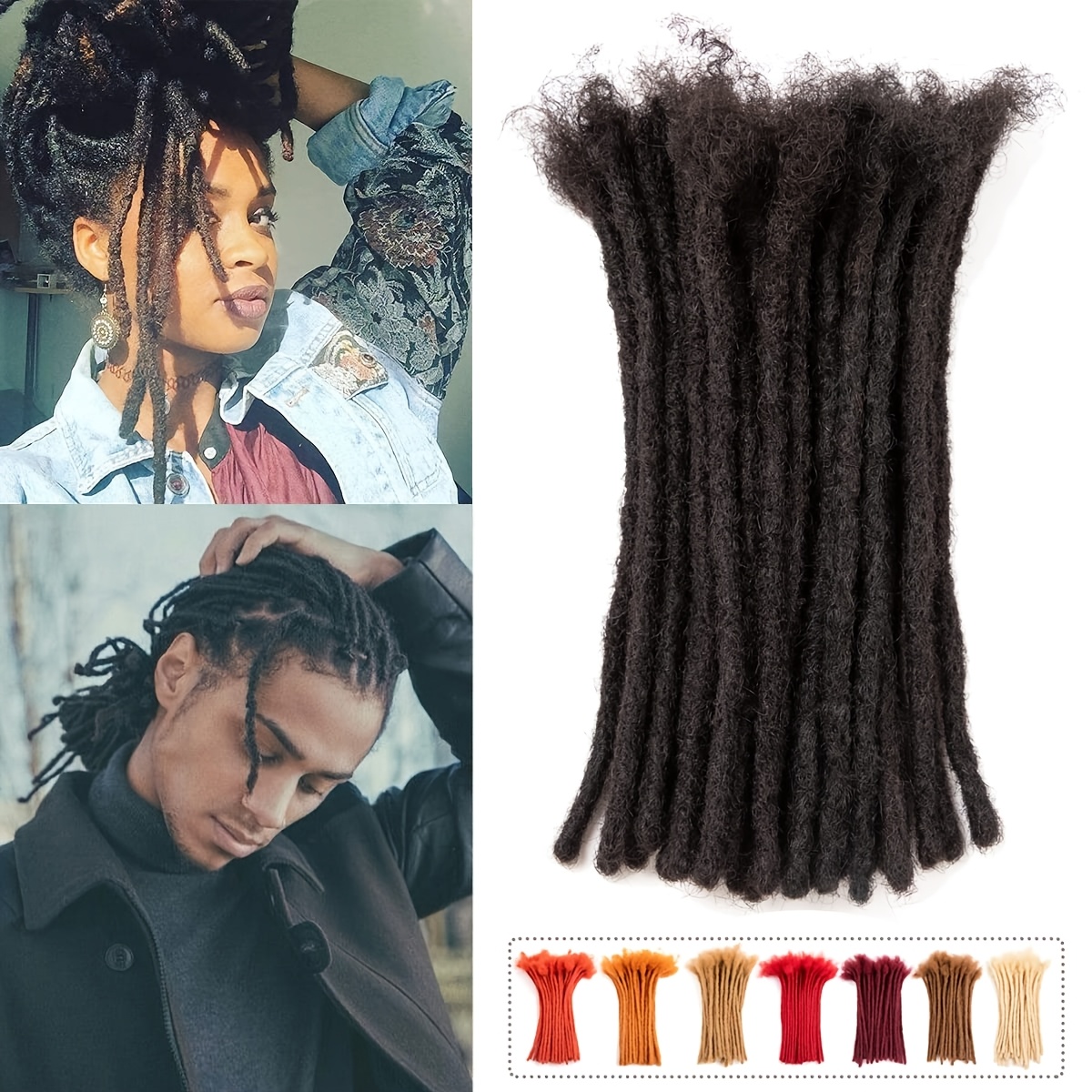 TEMU Dreadlock Extensions 0.8cm Width Locs Extensions Hair For Men/women Permanent Dread Locs Extensions Hair Full Hand-made