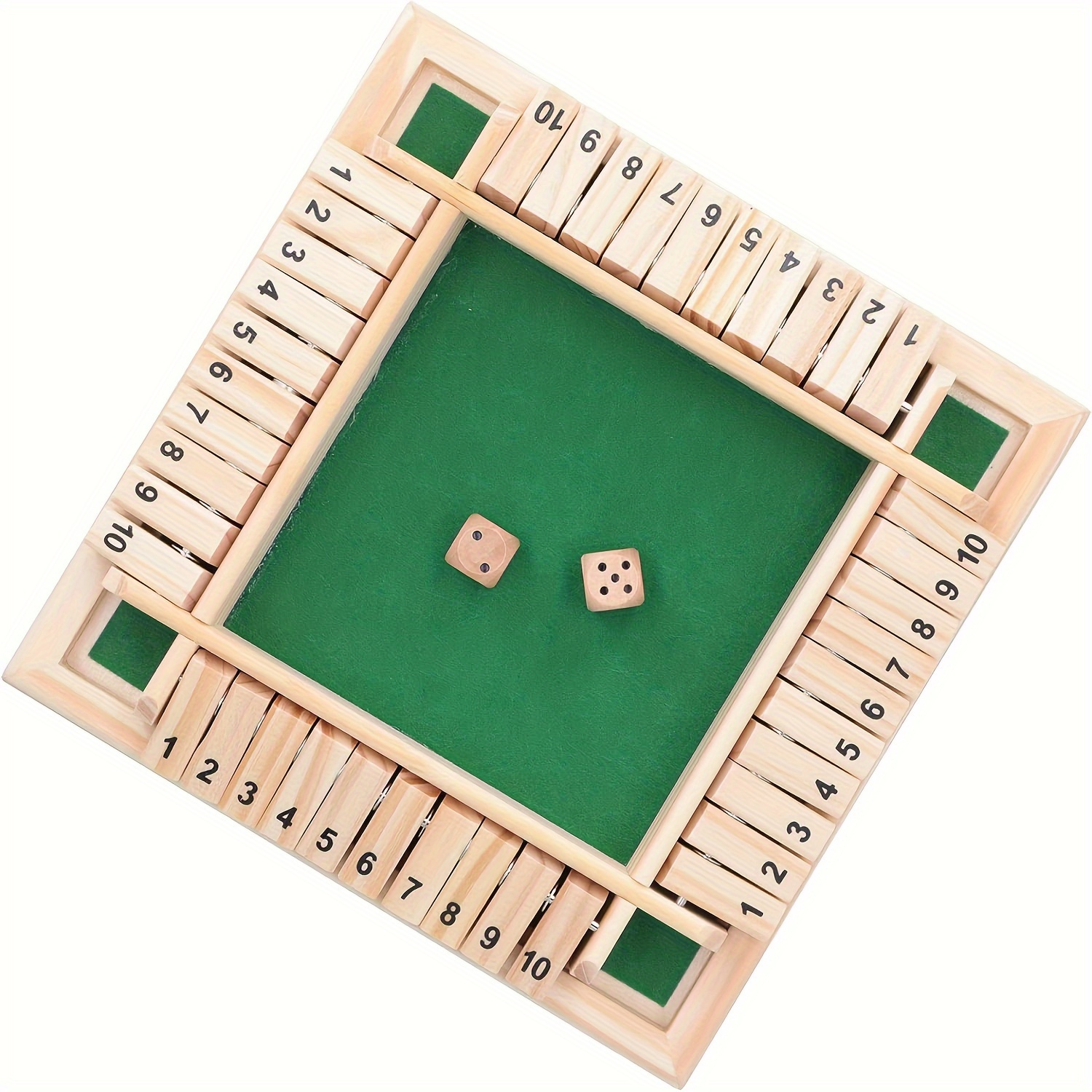 TEMU Shut The Box Game, 4-player Wooden Dice Game For Parties And Gatherings. It Enhances Math And Decision-making Skills While Providing Endless