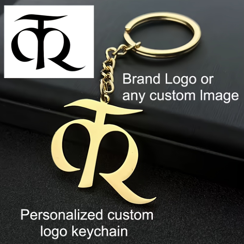 TEMU [customized]personalized Stainless Steel Keychain With Chain Featuring , Badge Image, Or Any Other Simple . Unique And Luxurious Gift For