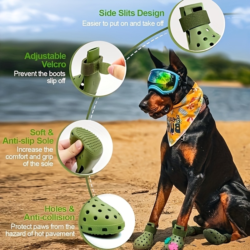 4pcs waterproof dog shoes small puppies season non slip paw Temu