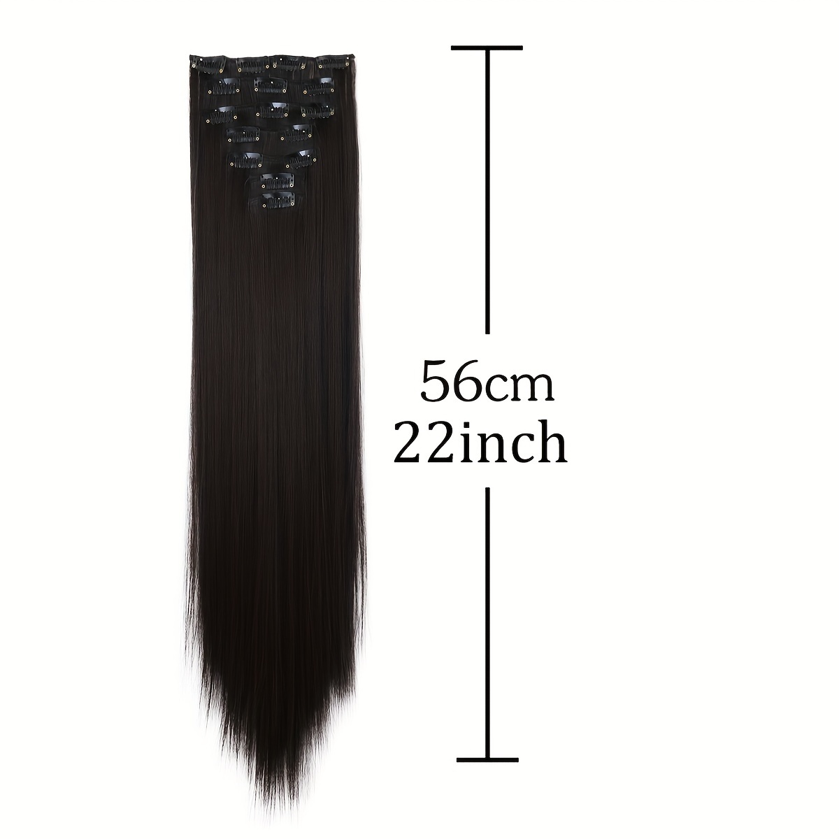 16 long straight hair extension clip in kit for women 7pcs set with adjustable clips natural look for all     versatile styling options hair accessories details 3