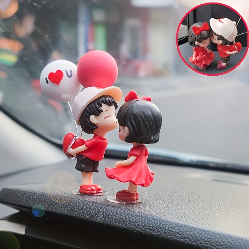 

2pcs Adorable Car Couple Ornaments - Easy Placement, Perfect Gift For Couples & Friends