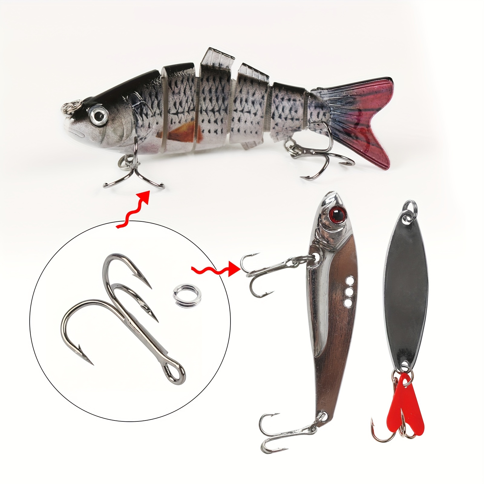 90pcs lure treble hooks three pronged barbed casting - Temu United Arab  Emirates