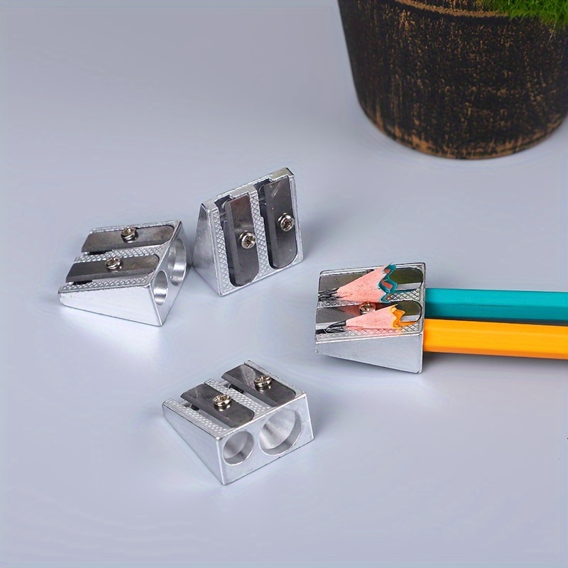 

3pcs/5pcs/8pcs Portable Magnesium Pencil Sharpener Set, Dual Hole, Multifunctional, Suitable For Office And School Supplies, Essential Stationery For Students And Professionals