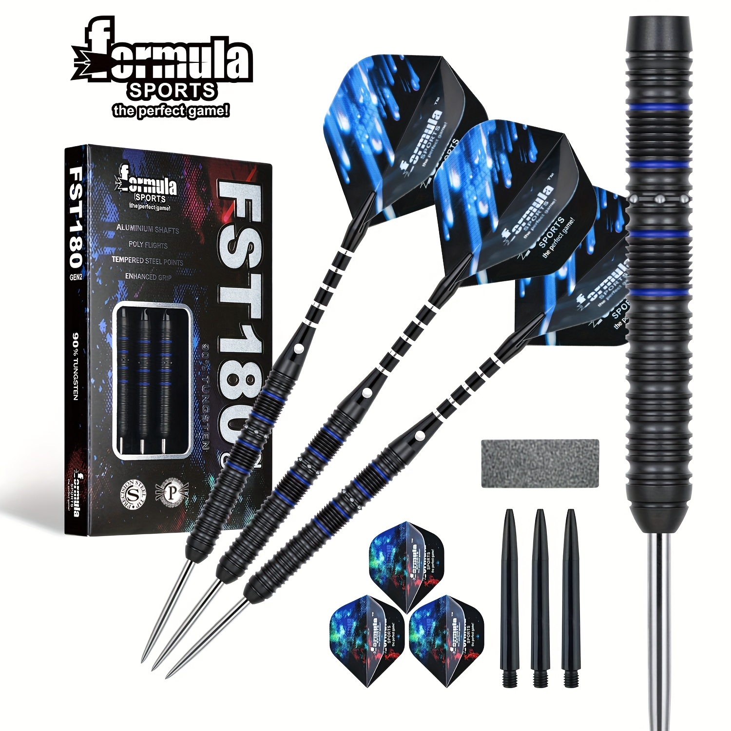 E-shop 3 Darts/1 Set 90% Wolframstahl Darts Set, Hochreine Wolframlegierung für Stabilität und Haltbarkeit, Geeignet für professionelles Training und