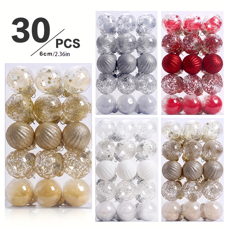 

Christmas 30/60pcs Pet Christmas Set Christmas Ornaments -fall Christmas Decoration For Christmas Living Room Decoration Decoration -in + 6 Ribbons Sequins 6 - Silvery 6 Pet 6 Internally Filled