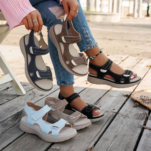 new womens plus size thick soled casual sports sandals comfortable and stylish daily commutes and occasions casual sandals for women including christmas presents women shoes