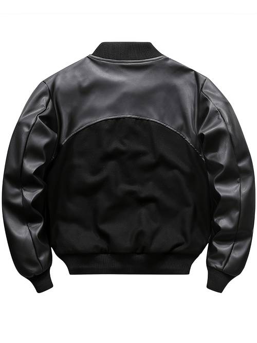 mens trendy baseball collar varsity retro embroidered print jacket