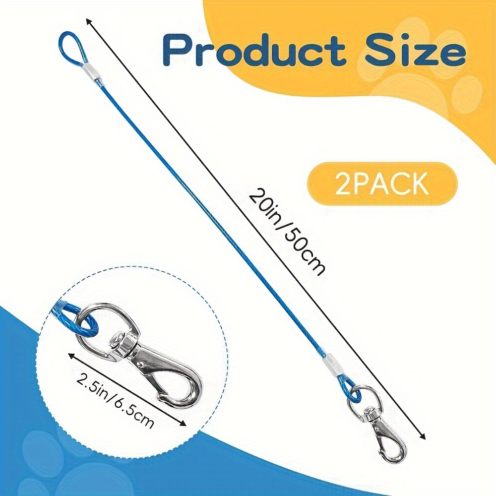 Chew Proof Dog Leash Extension Metal Cable Lead No Temu