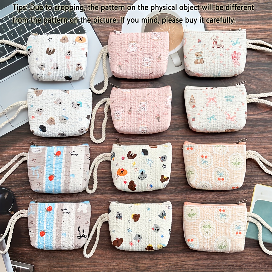 TEMU 12pcs Lindo de Muñeca de Dibujos Animados, Accesorio de Moda, Bolso Pequeño Multifuncional de para Llaves, Bolso de Monedas Versátil, Mini