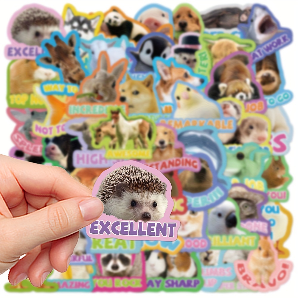 slika predmeta 50   nalepk z živalskimi nagradami za učitelje - vodoodporne, mat zaključek za prenosnike, scrapbookse & diy dekoracijo sobe