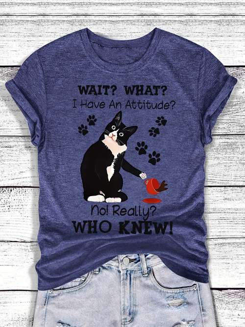 Instant Message - Sketched Black Cats - Women's Short Sleeve Graphic T Shirt