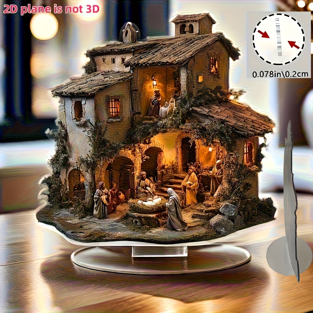 E-shop 2D Flat - [2D Flat] . 2D Flat Acryl Weihnachts Acryl Tag - Geeignet für Zuhause, Schlafzimmer, Café und Büro Vielseitige Feiertagsdekoration |