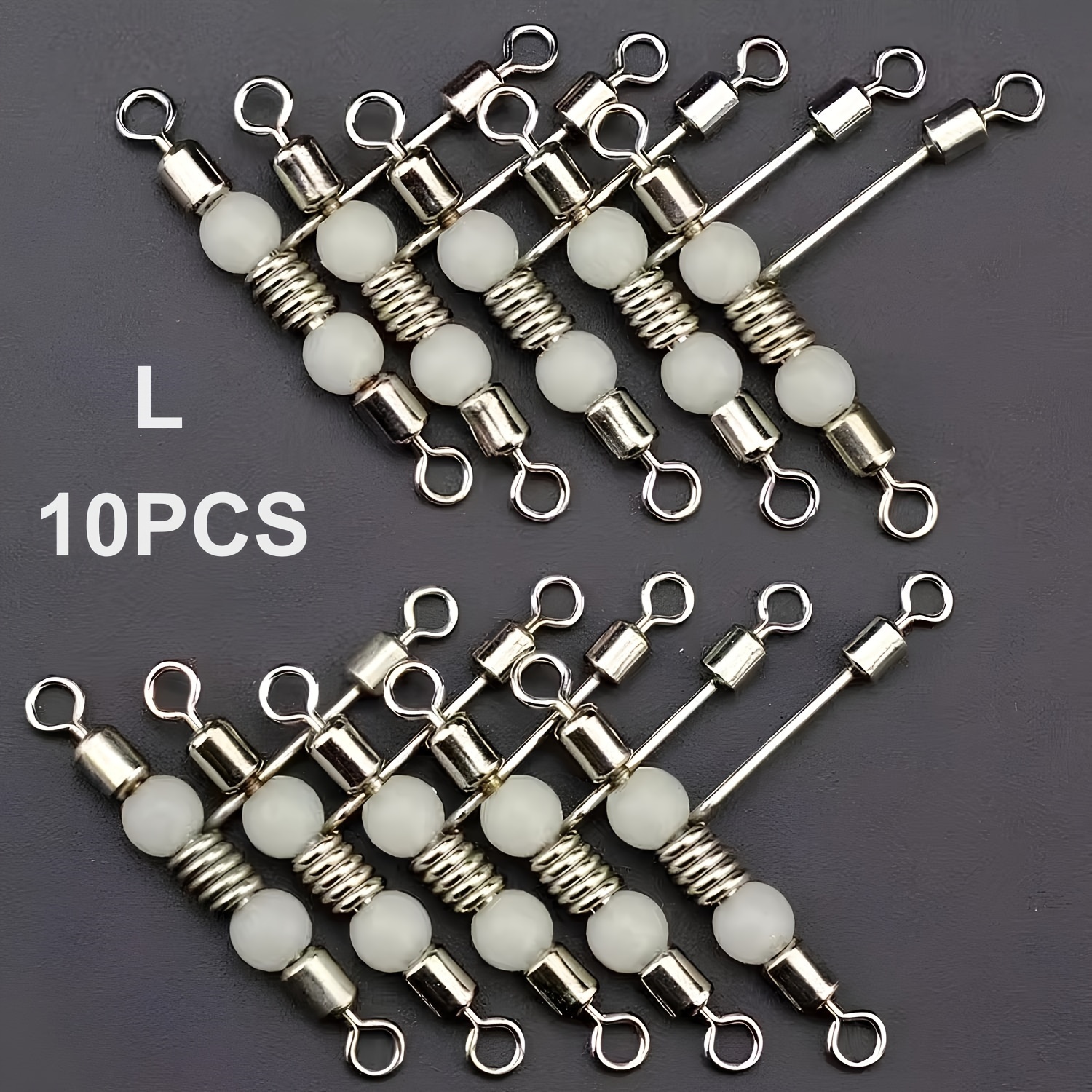Image of Set Of 10 T-shaped Fishing Swivels, C- Line Crane Swivels, Three-way Rolling Swivel Connectors, Luminous Fishing Lure Line Connectors, And Fishing Tackle