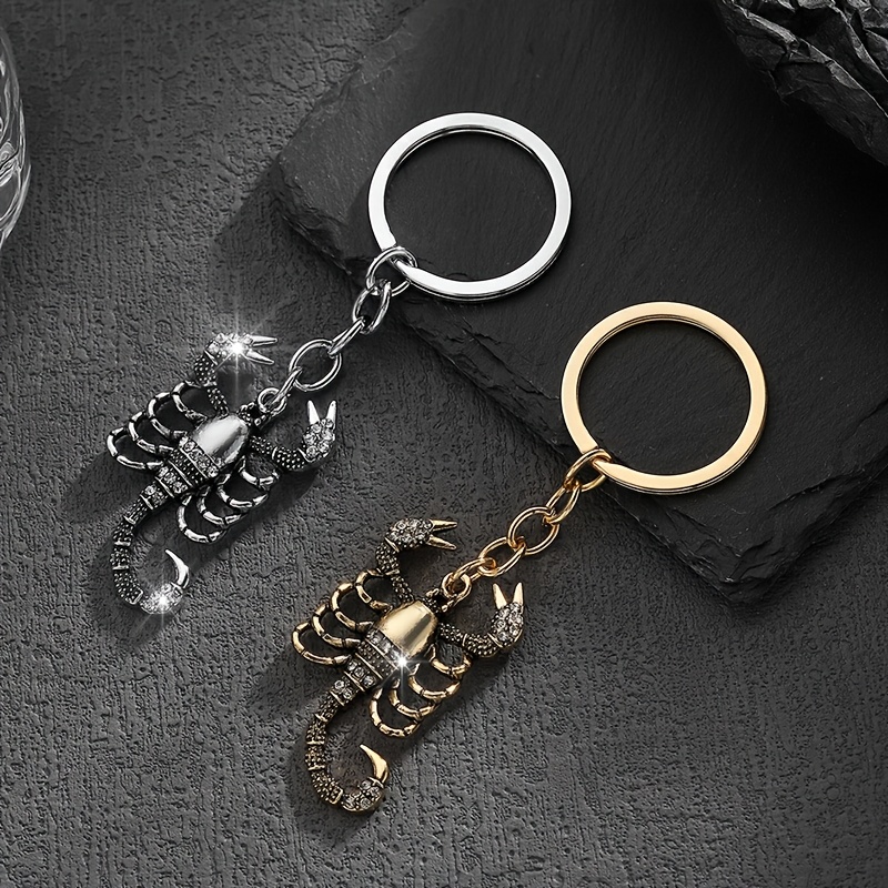 

1pc Porte-clés Scorpion en de zinc funky, non plaqué, avec strass, design , porte-clés , accessoire porte-clés unisexe pour couples.