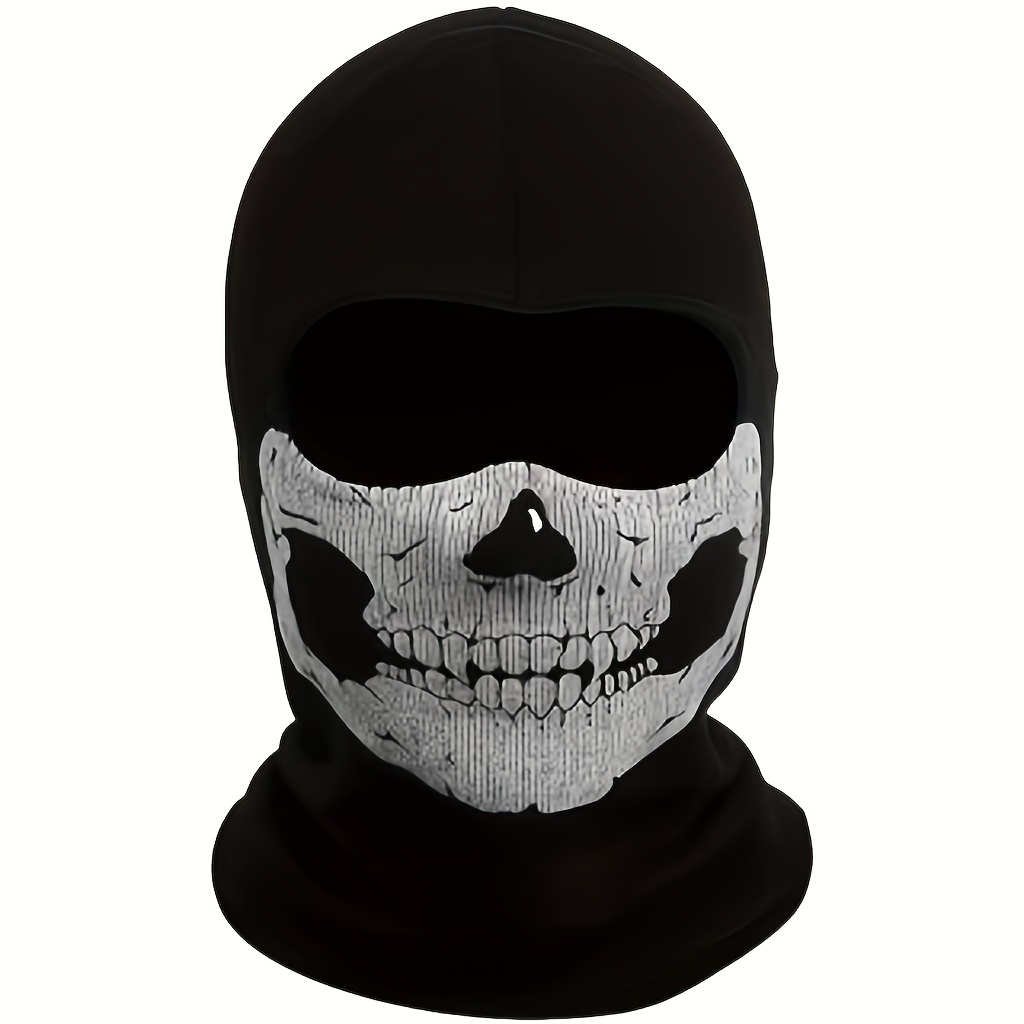 

Skull Mask Head Cover For Men And Women, Uv Protection, Riding And Outdoor Use, Machine Washable Or , Black, Foam Material, Polyester Composition