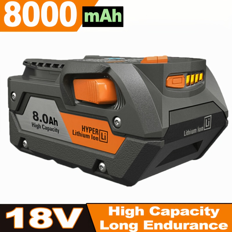 TEMU 1/2/4-pack Compatible For 18v Battery Replacement Lithium-ion High-capacity 8.0ah Battery Suitable For 18 Volt Tools, Drills, For Diy &, Battery