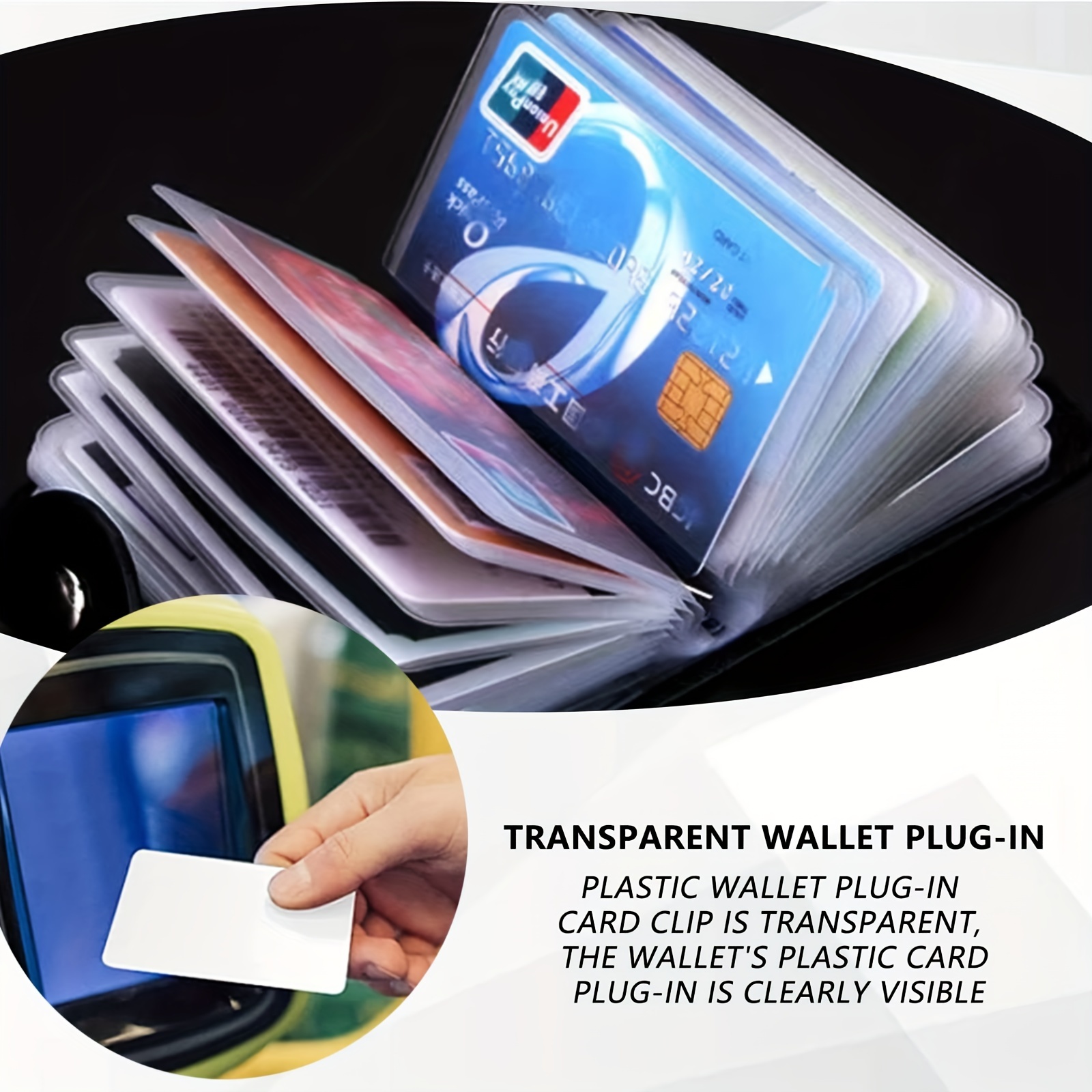 two plastic wallet inserts credit cards protective sleeves - Temu