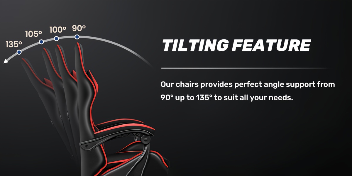 Ergonomic Gaming Chair with Footrest -Heavy-Duty Height-Adjustable Recliner, 3609Swivel & Lumbar Support, Manual ReclineMechanism, Black/Red/WhiteColor Options, Faux -like Texture, FoamPadding & Stainless Steel Frame PC/Office