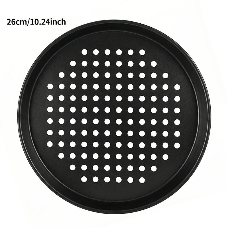 TEMU Kerek Pizza Tepsi Lyukkal - Fém Pizza Sütőtálca Használatra, 24+26+28cm Ropogós Pizza Tészta, Vízgyűjtés Nélkül, Pizza Forma
