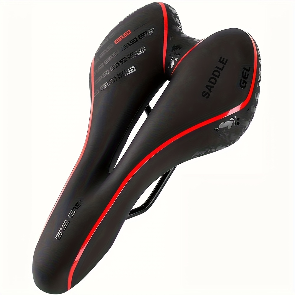 TEMU Ergonomic Gel Bike Seat With Shock Absorbing & Waterproof Design - Soft Padded For Mtb, Road Bikes, Exercise Bikes - Unisex Adult Cycling