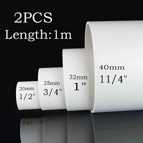 item picture 2pcs 1 2 3 4 4 thickened meter length drain pipe white plastic irrigation pipe for diy greenhouse garden white pvc water pipe durable pvc pipe