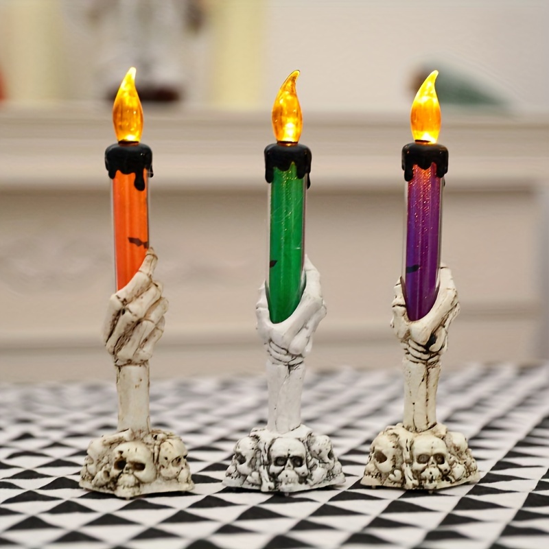 

3 Pack Led Skeleton Ghost Candle Lights For Decoration