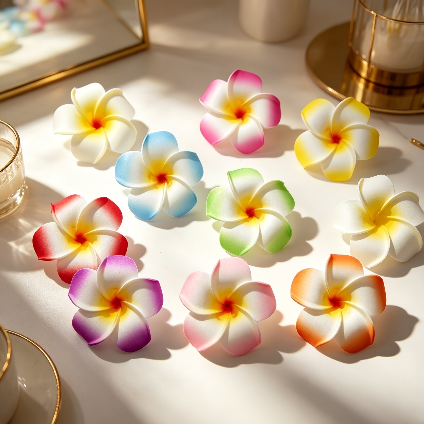 plumeria flowers sold on Temu Canada