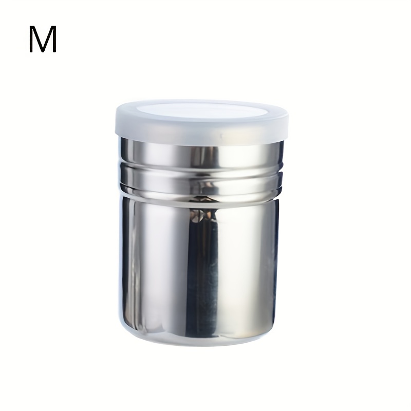 TEMU 1pc Stainless Steel Fine Mesh Powder Sugar Shaker Duster With Lid - Perfect For Baking Soda, , , Coffee, Flour - Ideal For Restaurant Use,
