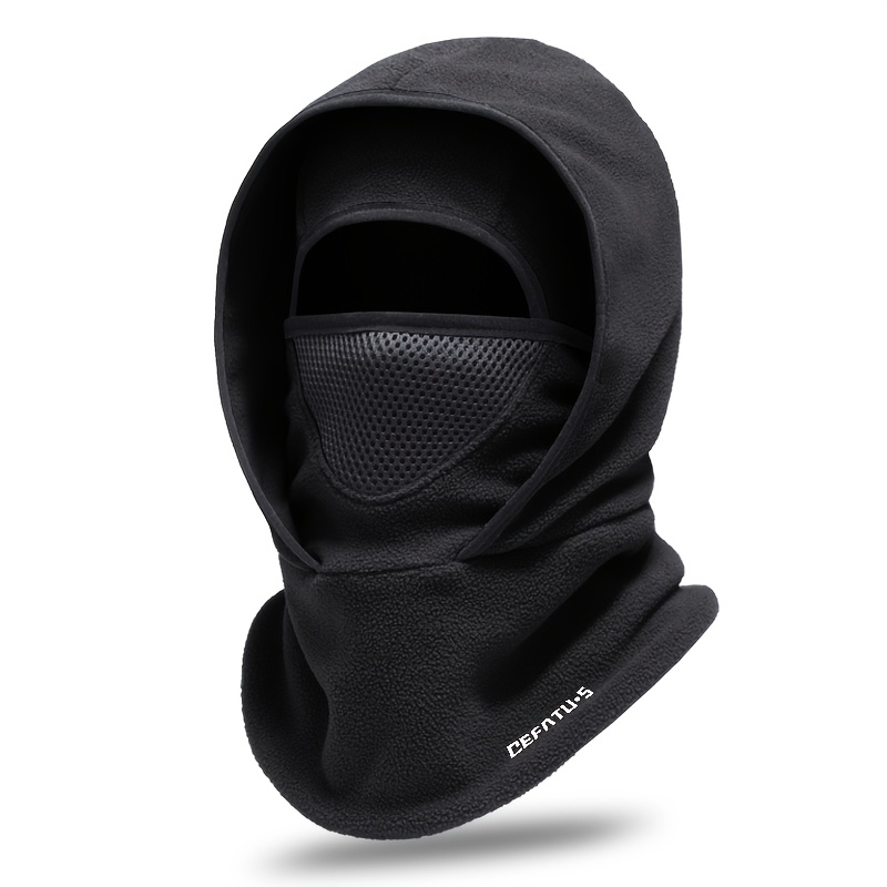TEMU 1pc Winter Outdoor Unisex Face Breathable Mesh Balaclava -in-1 Thermal Ear Flap Hooded Hat Mask Scarf 1pc Headwear, Suitable For Skiing, Hiking,