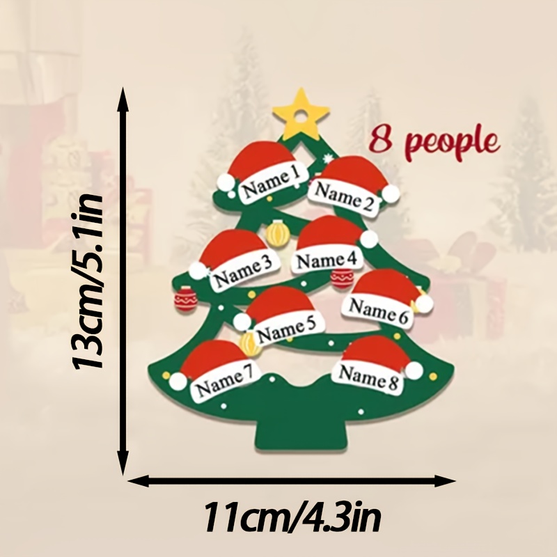 TEMU 1pc Personalized Name/text Christmas Tree Pendant - Holiday Ornament With Name, Artificial Wood Irregular-shaped Tree Suitable For Family Gift,