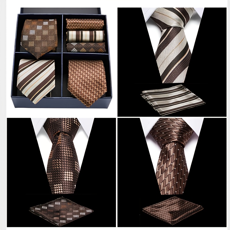 

1 Set Siqiraz Men's And Handkerchief Set - Classic Jacquard Woven, 100% Silk, Elegant Gift Box, Ideal For Valentine's Day, Father's Day, Husband, Friends