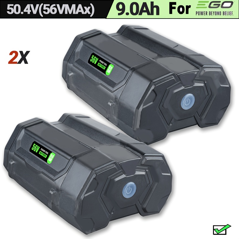 TEMU 2 Pack 9.0ah 50.4v (56vmax) Egl1828 Replacement Battery For Ego 56vmax Battery Ba2800t Ba4200 Ba5600t Ba1400, Compatible With For Ego Sta1500