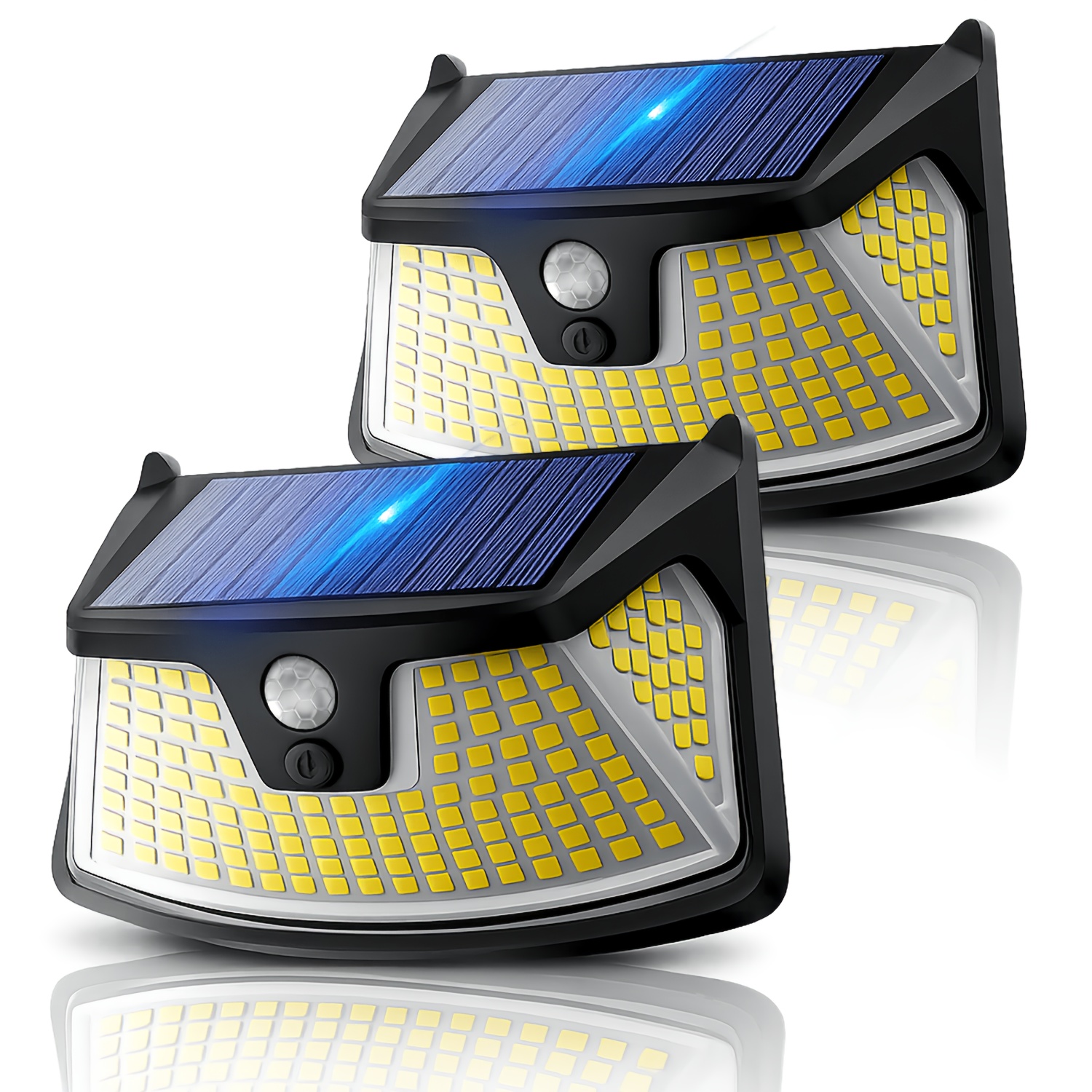 TEMU 1/2/4/6 152led Solar Motion Lights Outdoor, 850lm 3-mode Motion Sensor Lights, 270° Wide-angle Security Lights, Solar Powered Floodlights For
