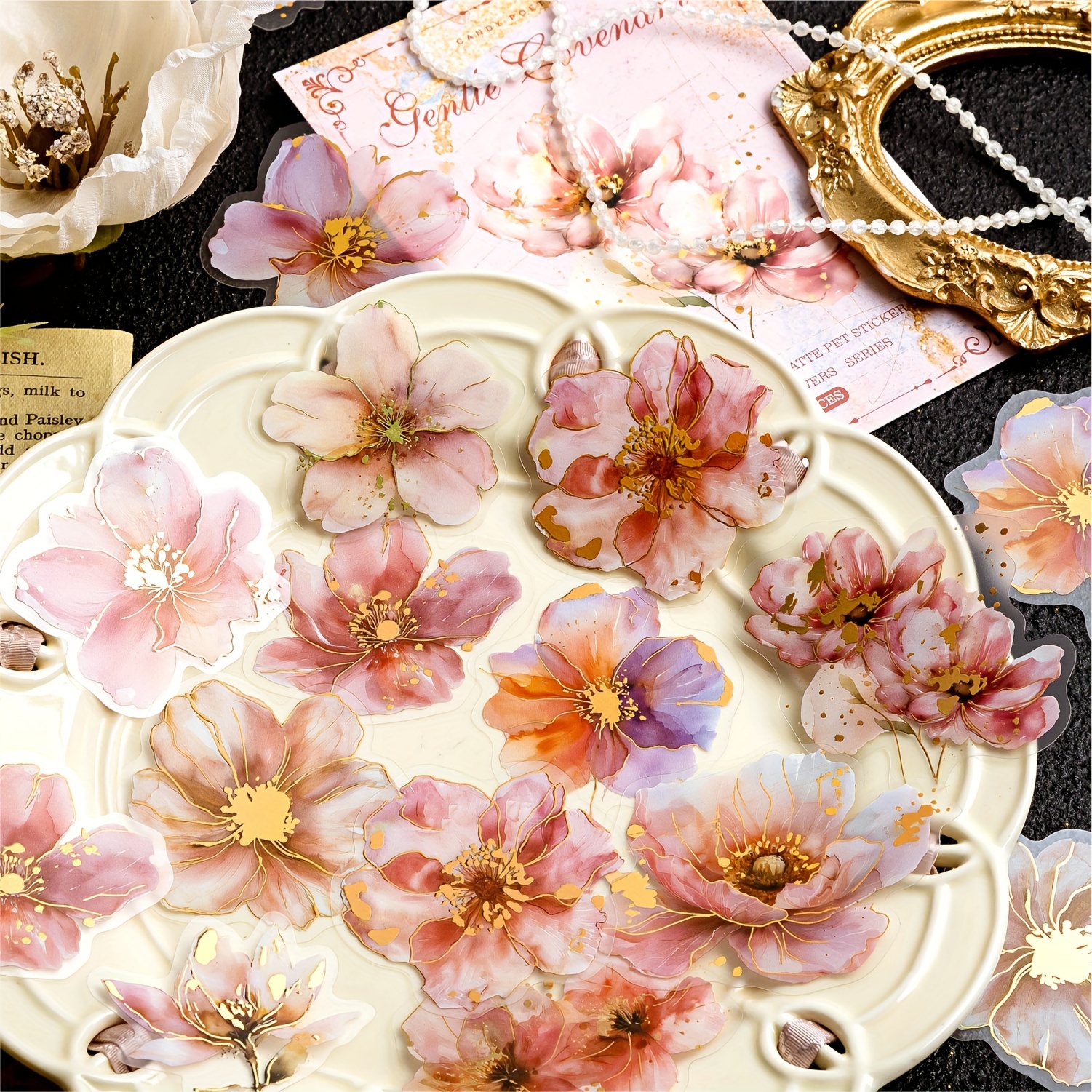 120pcs Floral Patterns Stickers from the Poetry of Flowers Series
