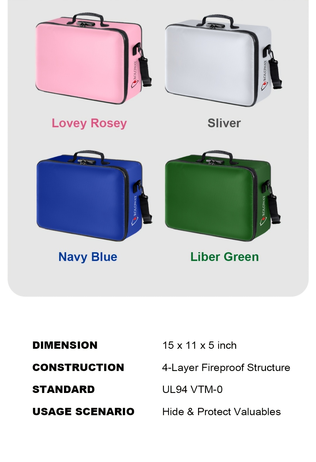 1pc Fireproof Document Bag With Lock & Reflective Strip (17 X 11.8 X 5 Inch), Important Document Storage Bag With Multi-Layer File Organizers Valentine'S Day 10 1pc Fireproof Document Bag With Lock & Reflective Strip (17 X 11.8 X 5 Inch), Important Document Storage Bag With Multi-Layer File Organizers Valentine'S Day
