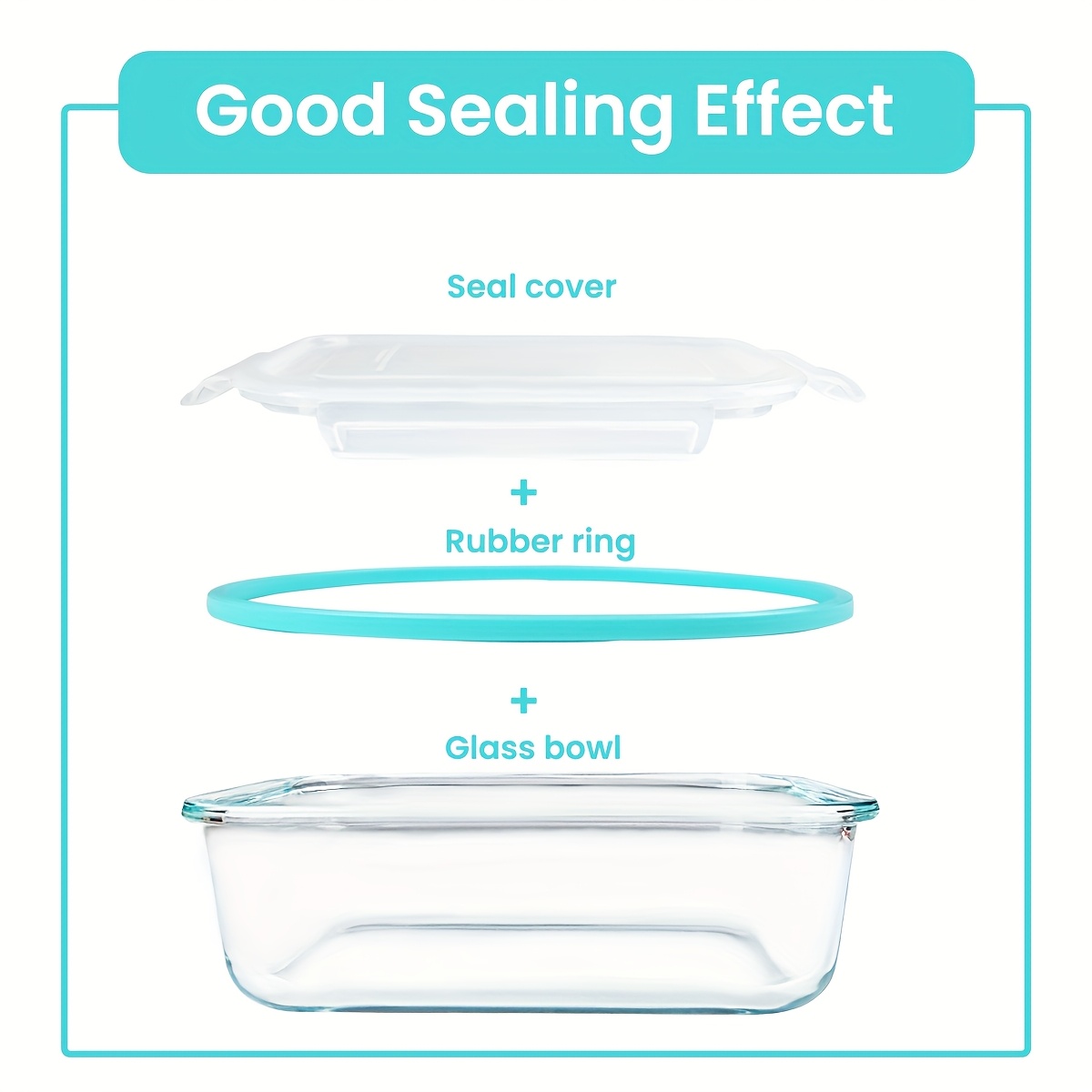 8   glass food storage containers airtight leak proof microwave oven dishwasher freezer safe bpa free stain resistant square containers with   lids for meal prep bento boxes     vegetables kitchen organization easy     Product details 6
