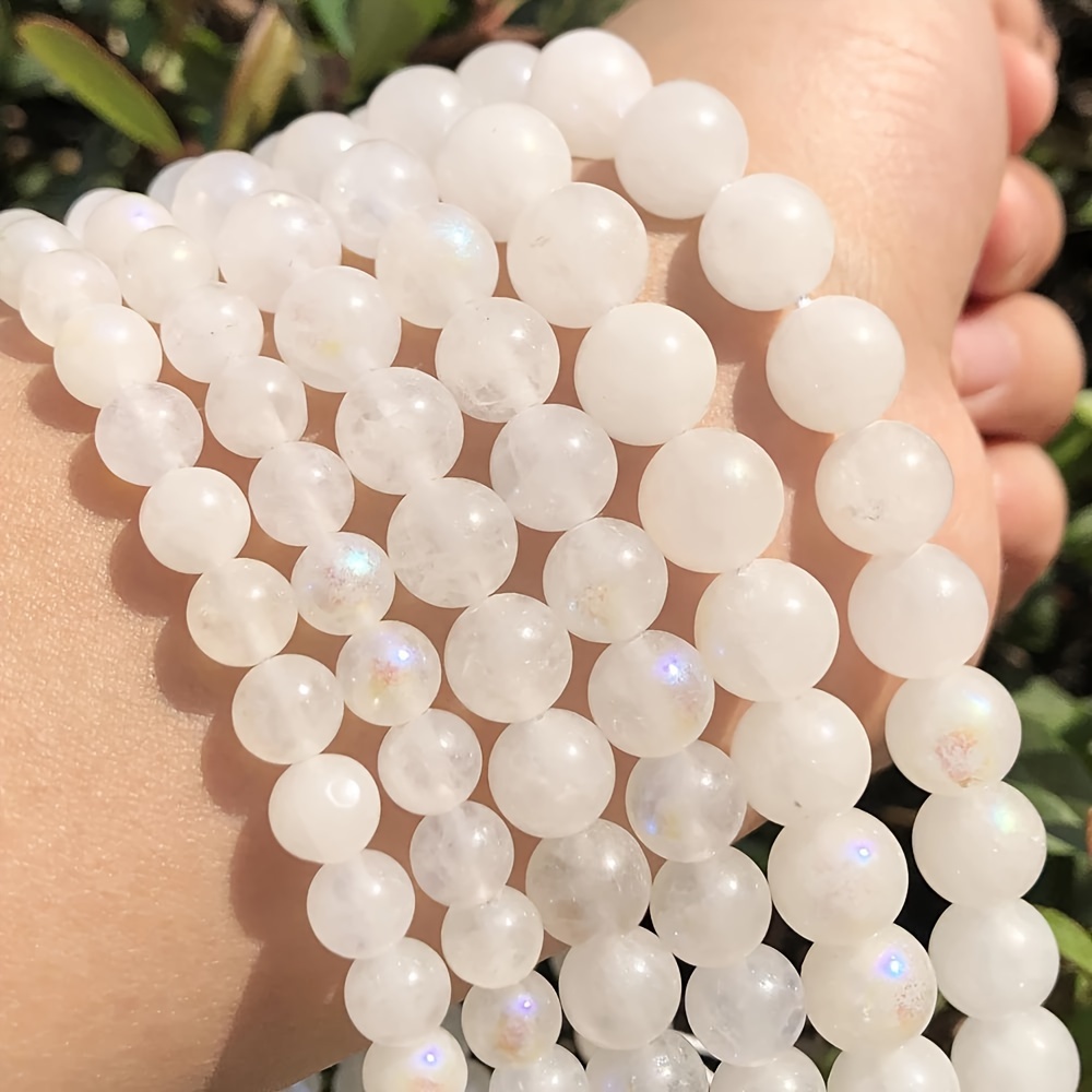 

Natural Ab White Beads In 6, 8, And 10mm Sizes - Perfect For Diy Jewelry Making