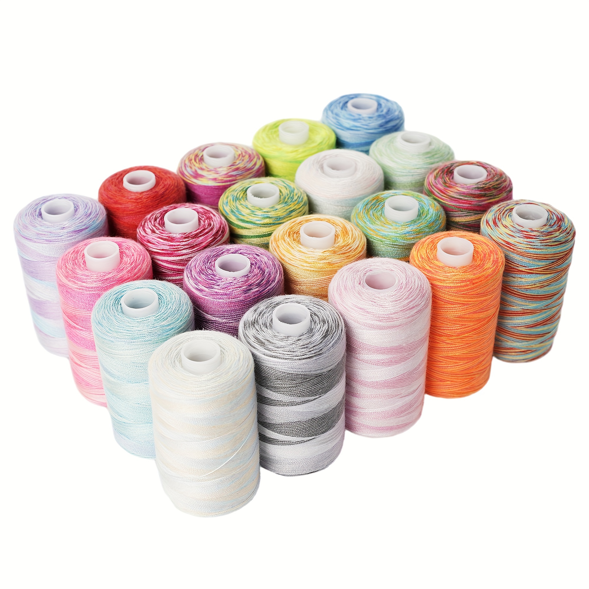 

20colors Variegated Sewing Thread Kit For Hand Stitching And Sewing Diy Use-1000 Yards Per Spool