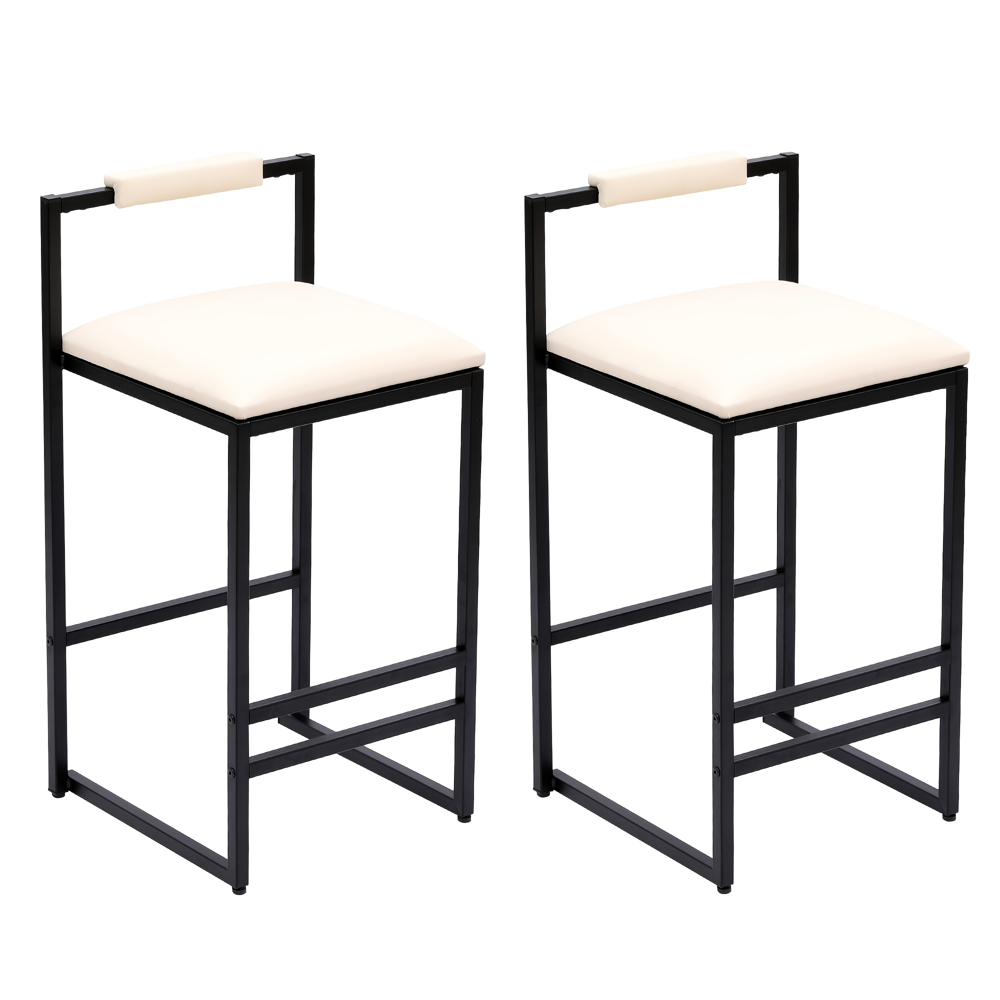 Set Of 2 Modern Oriental Style Bar Stools, Velvet Upholstered Counter Height Chairs with Backrest & Footrest, Golden Metal Frame Kitchen Island Dining Stools, Multi-Color & Multi-Finish New Asian Aesthetic