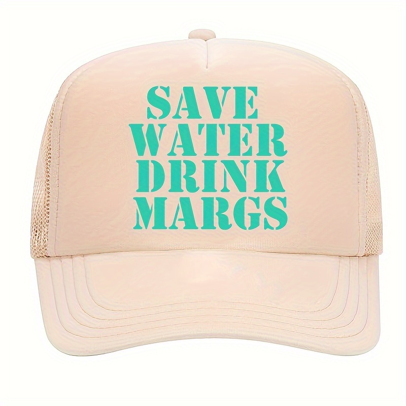 

Save Water Drink Margs" Funny Trucker Hat - Unisex, Lightweight Polyester Snapback With & Margarita Design