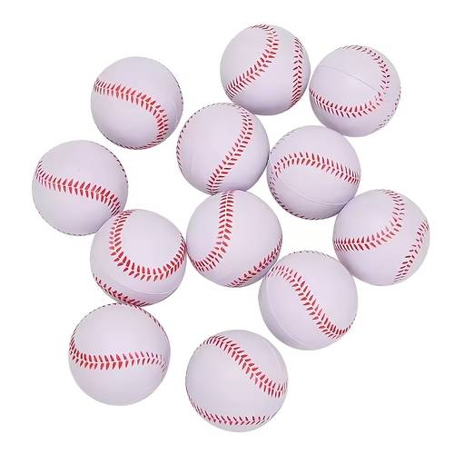 6pcs 2 48 inch white baseball toys party game gifts fun bouncing balls plastic stress reducing elastic balls office toys sports teaching supplies student prizes
