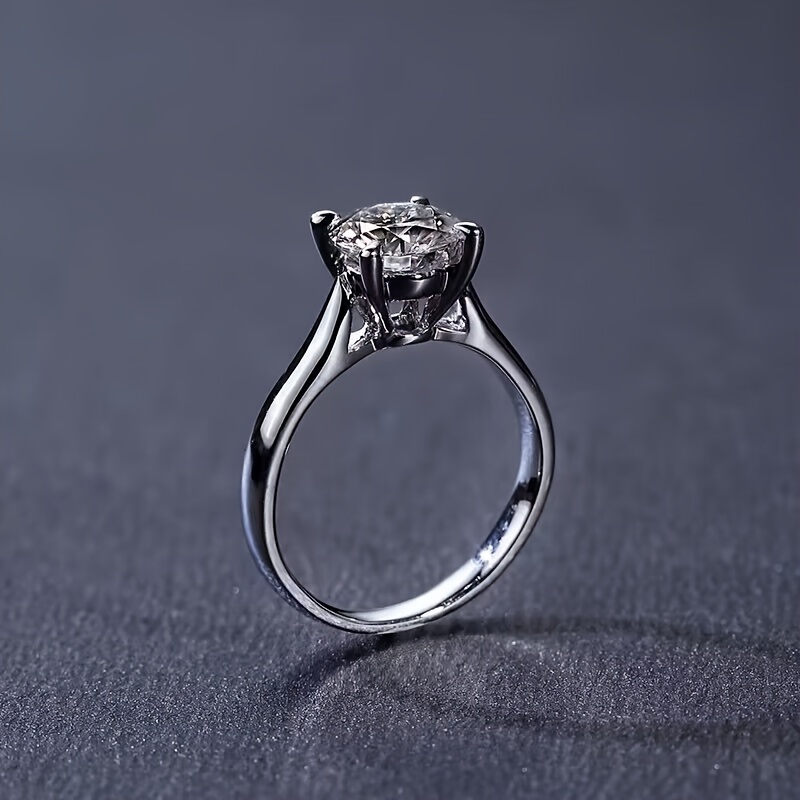 Women's Bridal Wedding Ring Classic Round Zircon Plated Gift