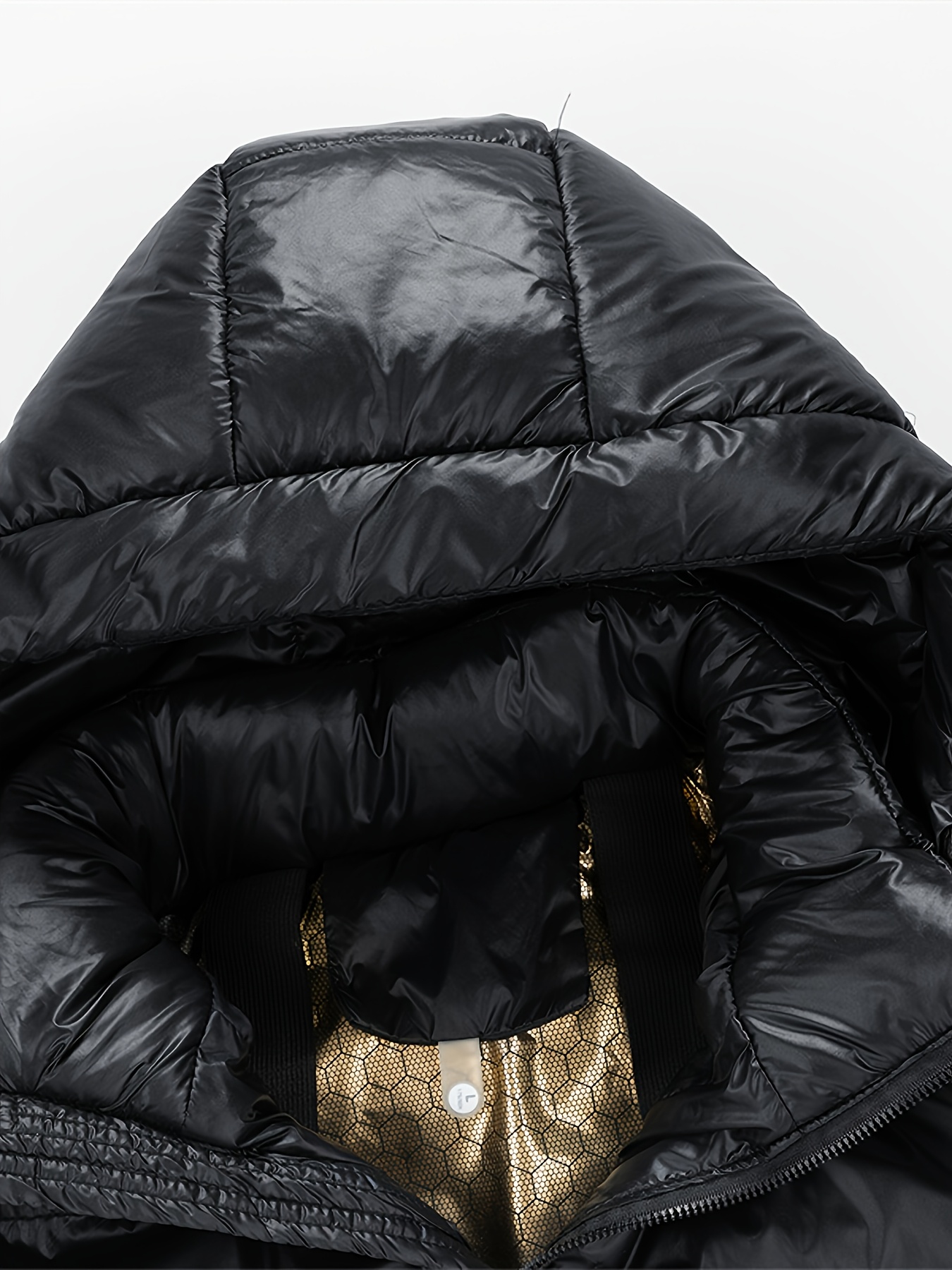 Men's High-End Black Golden Padded Jacket